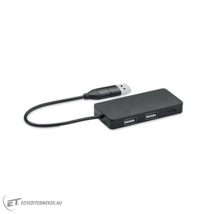 3 portos USB hub, 20 cm kábel