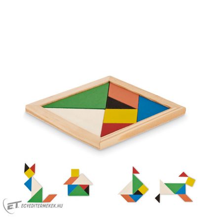 Tangram kirakó játék fából